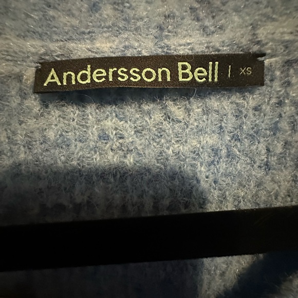 Andersson Bell Blue Lua Alpaca Boucle Wool Blend Distressed Cardigan Size XS - Picture 5 of 7